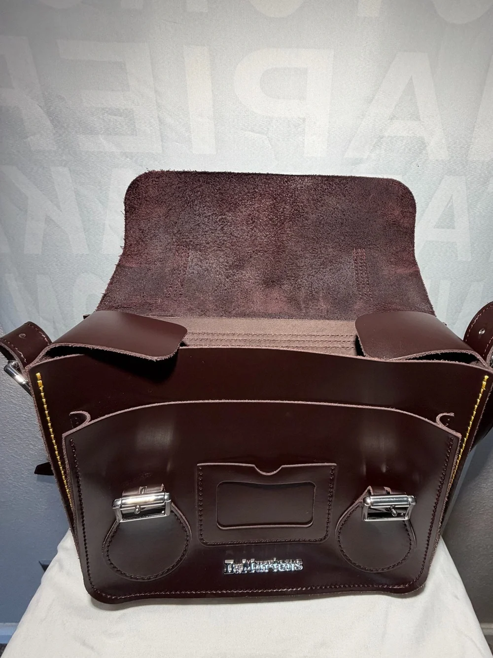 Dr. Martens classic burgundy 11 inch messenger bag